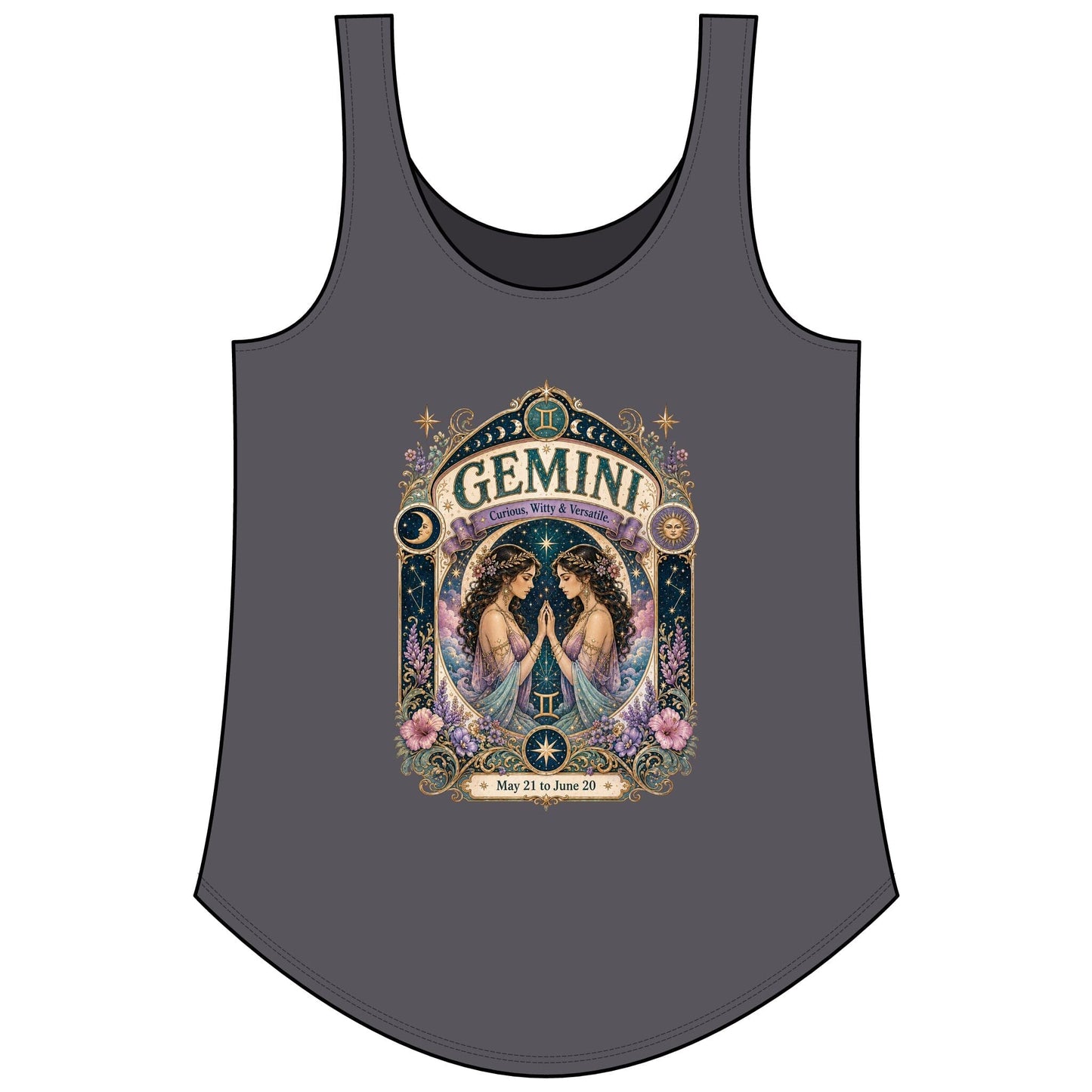 Gemini Zodiac Women's Festival Tank Top – Vintage Twins Astrology Tank
