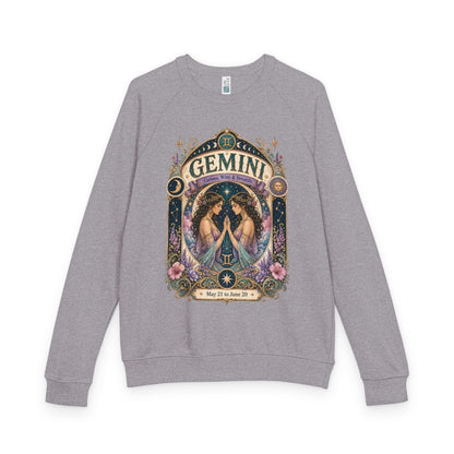 Gemini Zodiac Raglan Sweatshirt – Ethereal Twins Artwork