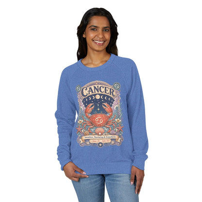 Cancer Zodiac Raglan Sweatshirt – Ethereal Crab Artwork