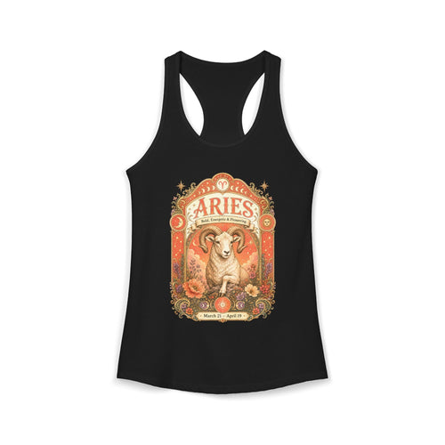 Aries Zodiac Women's Racerback Tank – Ornate Ram Artwork