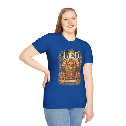 Leo Zodiac Softstyle T-Shirt – Celestial Lion Artwork