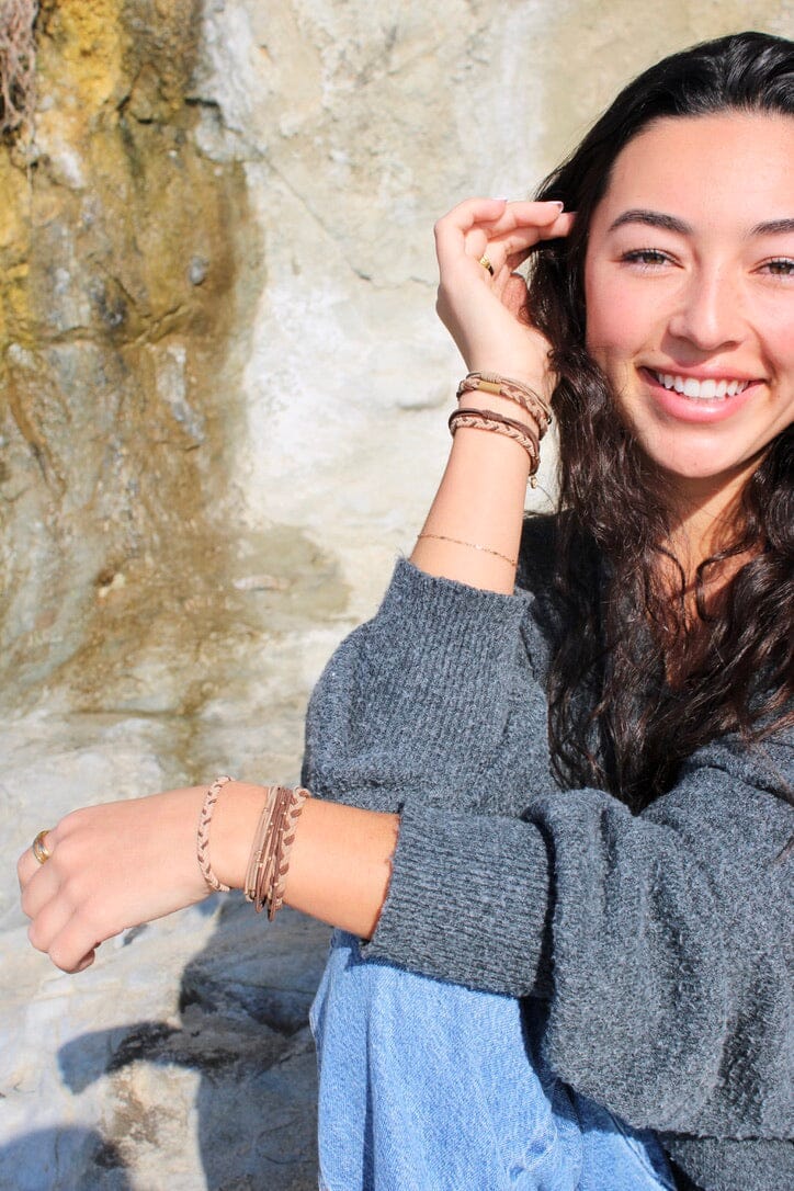 Wanderlust Hair Tie Bracelet Set - Waterproof No-Snag Elastic Stacks - Spirit Nest