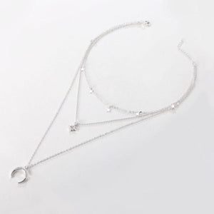 Luminous Stars and Moon Layered Necklace