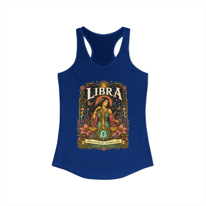 Libra Zodiac Women's Racerback Tank – Ornate Scales Artwork
