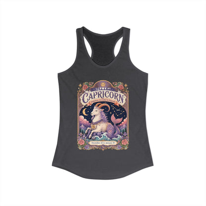 Capricorn Zodiac Women's Racerback Tank – Ornate Sea Goat Artwork