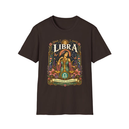 Libra Zodiac Softstyle T-Shirt – Celestial Scales Artwork