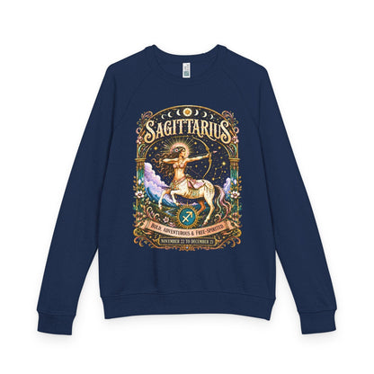 Sagittarius Zodiac Raglan Sweatshirt – Ethereal Archer Artwork