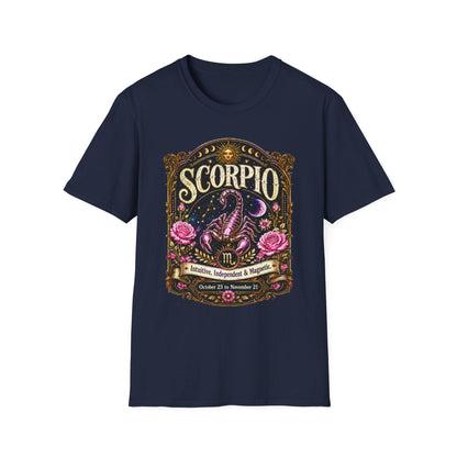 Scorpio Zodiac Softstyle T-Shirt – Celestial Scorpion Artwork
