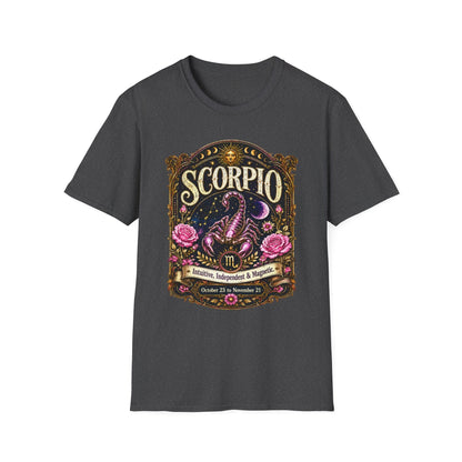 Scorpio Zodiac Softstyle T-Shirt – Celestial Scorpion Artwork
