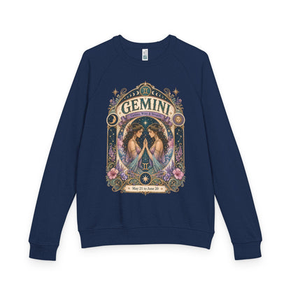 Gemini Zodiac Raglan Sweatshirt – Ethereal Twins Artwork