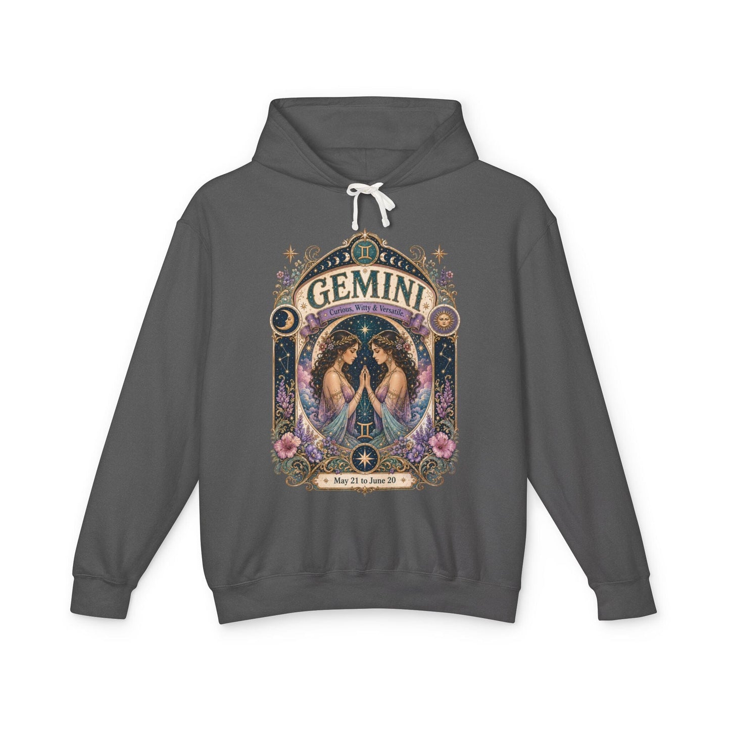 Gemini Zodiac Hooded Sweatshirt – Enchanted Twins Artwork