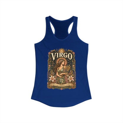 Virgo Zodiac Women's Racerback Tank – Ornate Maiden Artwork