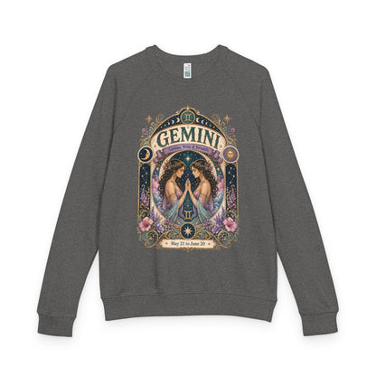 Gemini Zodiac Raglan Sweatshirt – Ethereal Twins Artwork