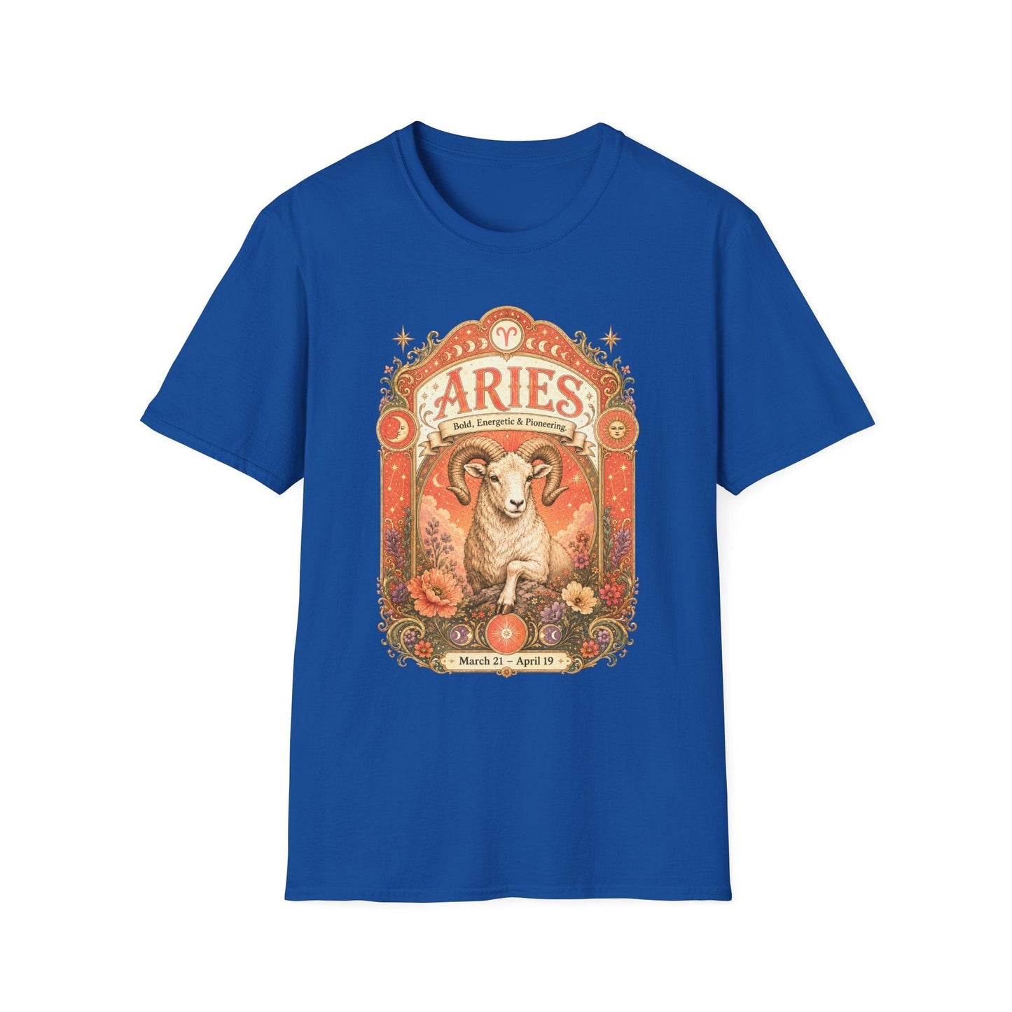 Aries Zodiac Softstyle T-Shirt – Celestial Ram Artwork
