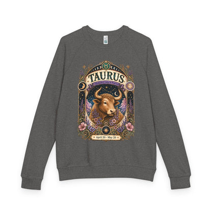 Taurus Zodiac Raglan Sweatshirt – Ethereal Bull Artwork