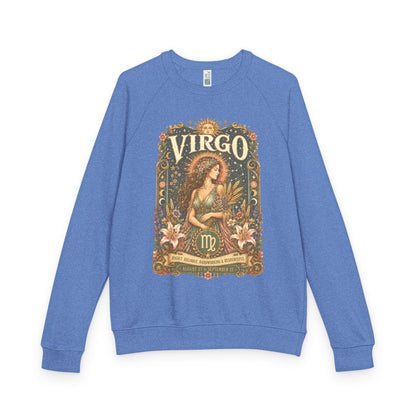 Virgo Zodiac Raglan Sweatshirt – Ethereal Maiden Artwork
