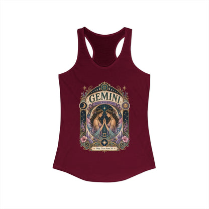 Gemini Zodiac Women's Racerback Tank – Ornate Twins Artwork