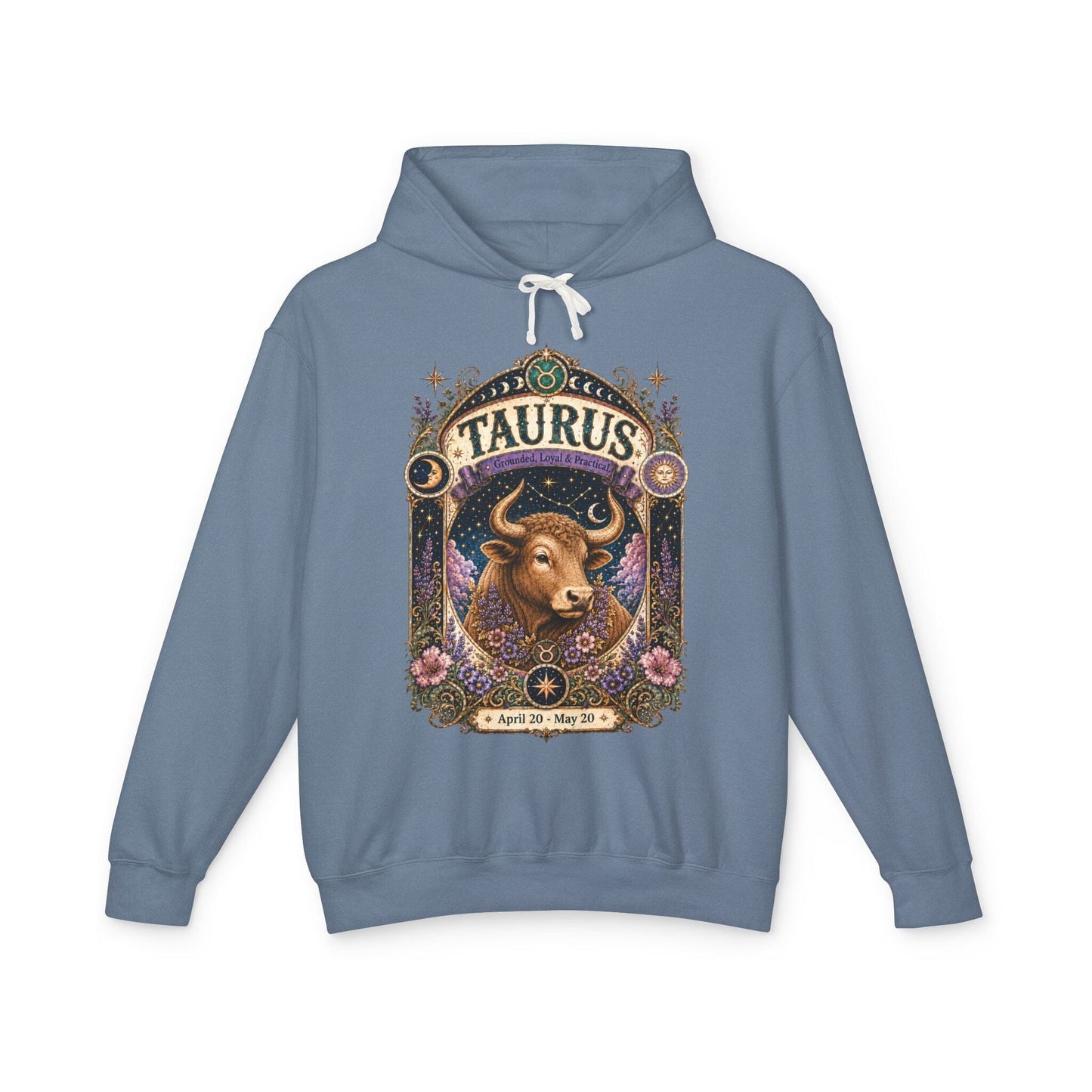 Taurus Zodiac Hooded Sweatshirt – Enchanted Bull Artwork