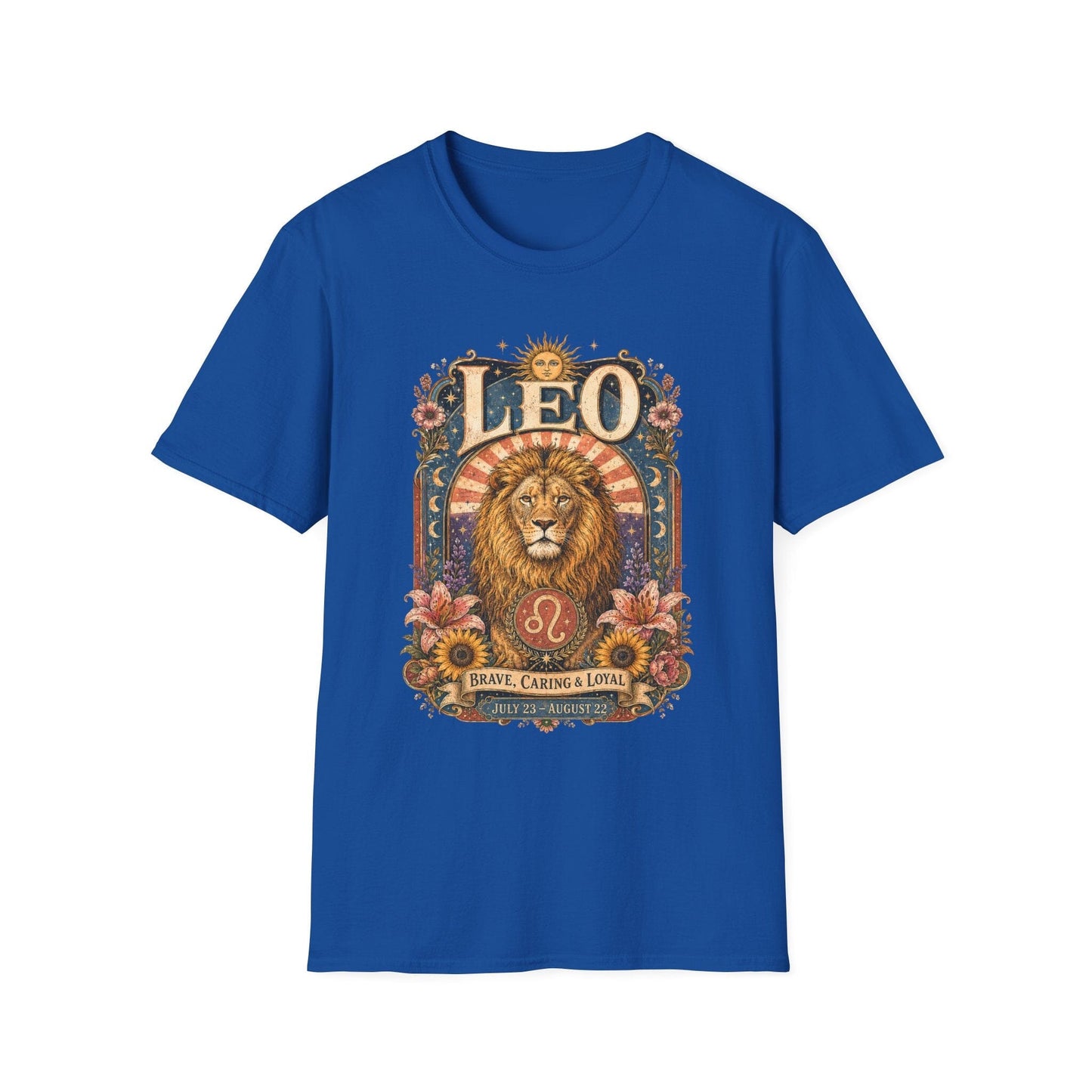 Leo Zodiac Softstyle T-Shirt – Celestial Lion Artwork