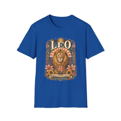 Leo Zodiac Softstyle T-Shirt – Celestial Lion Artwork
