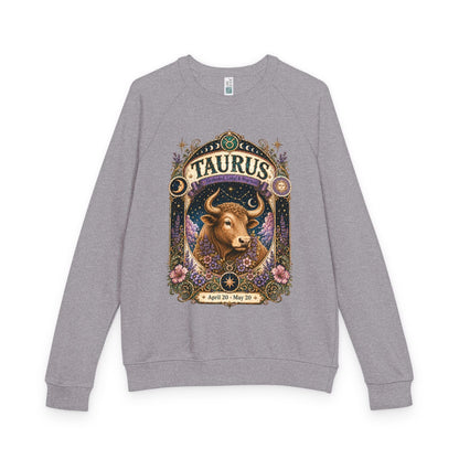 Taurus Zodiac Raglan Sweatshirt – Ethereal Bull Artwork