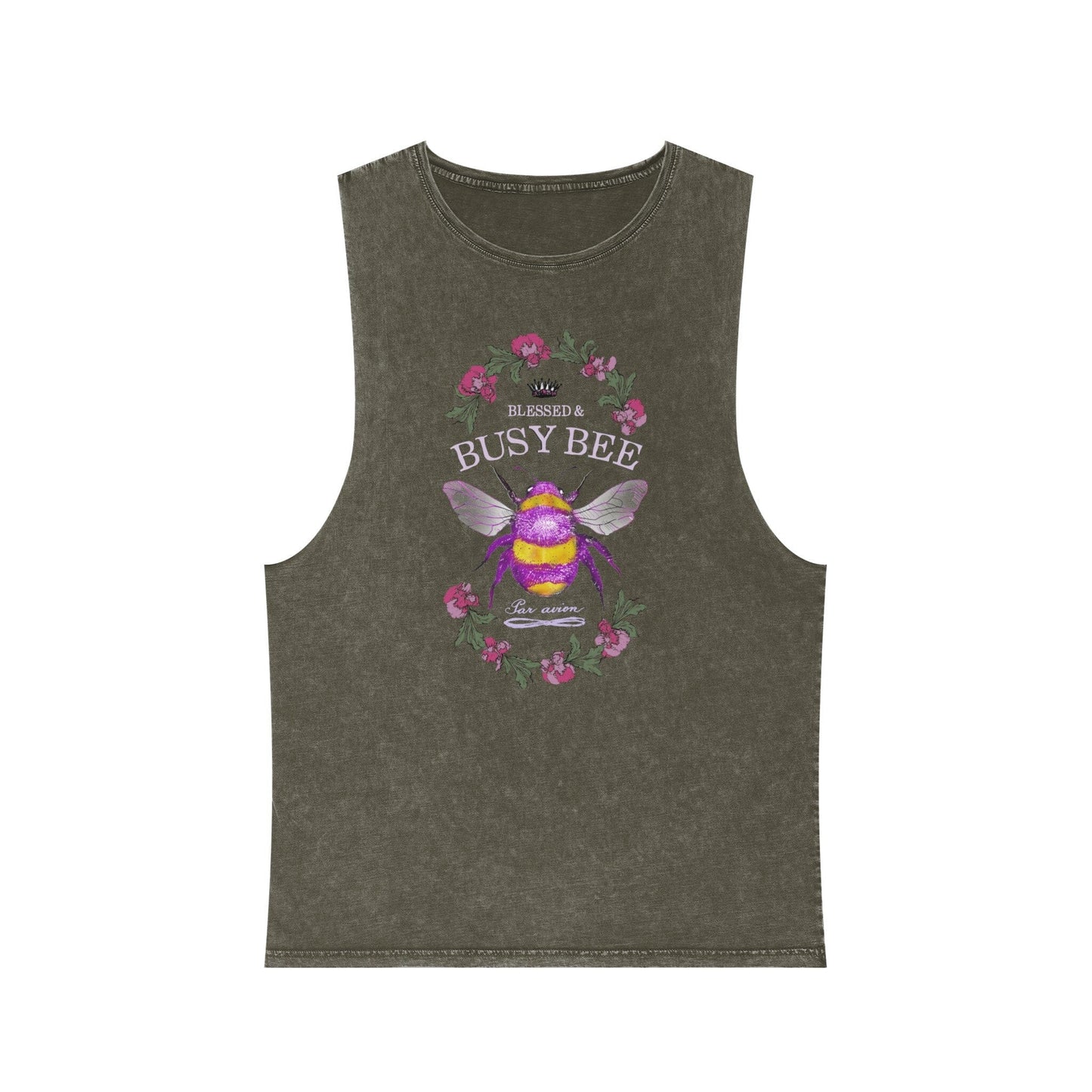 Blessed & Busy Bee - Unisex Stonewash Tank Top