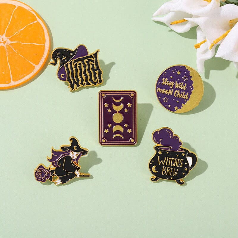 Gold Dust Witchy Enamel Pin Set