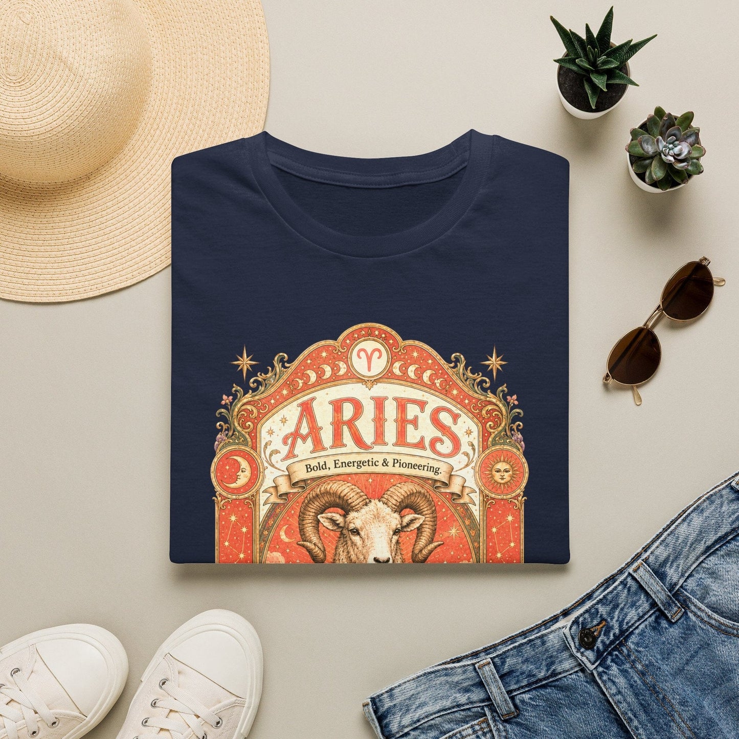 Aries Zodiac Softstyle T-Shirt – Celestial Ram Artwork