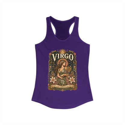 Virgo Zodiac Women's Racerback Tank – Ornate Maiden Artwork