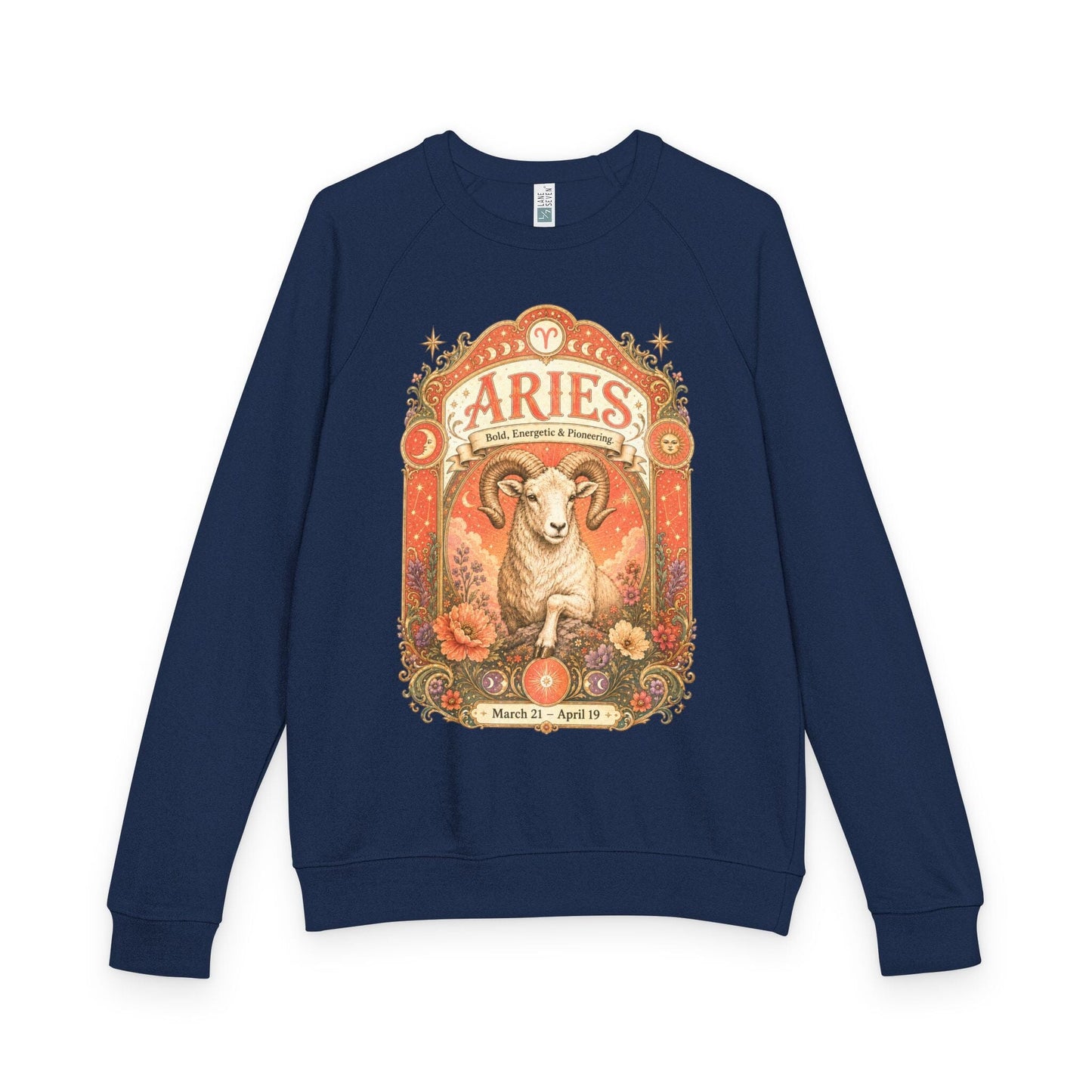 Aries Zodiac Raglan Sweatshirt – Ethereal Ram Artwork