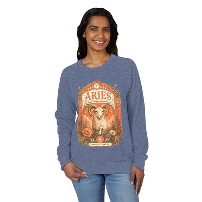 Aries Zodiac Raglan Sweatshirt – Ethereal Ram Artwork