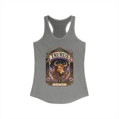 Taurus Zodiac Women's Racerback Tank – Ornate Bull Artwork