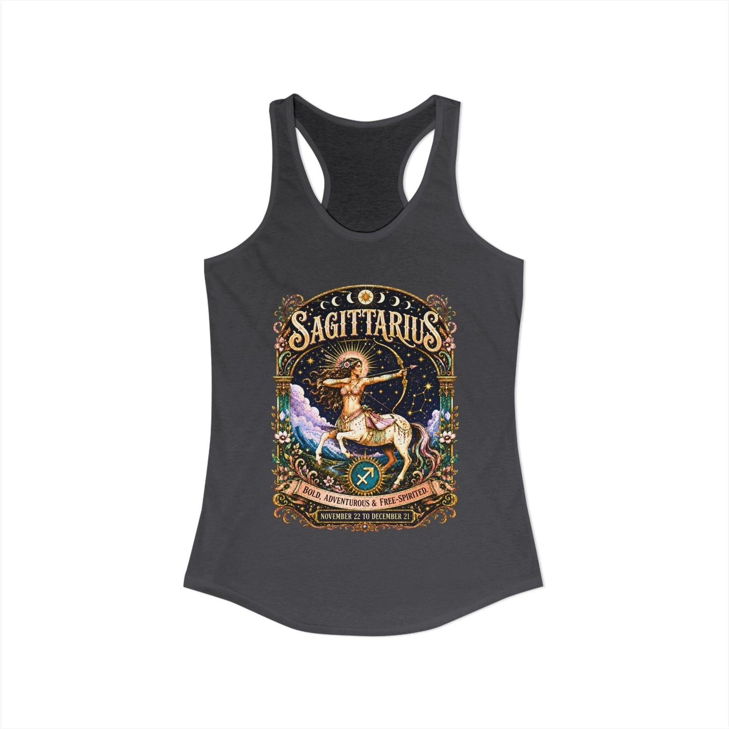 Sagittarius Zodiac Women's Racerback Tank – Ornate Archer Artwork