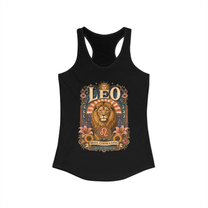 Leo Zodiac Women's Racerback Tank – Ornate Lion Artwork