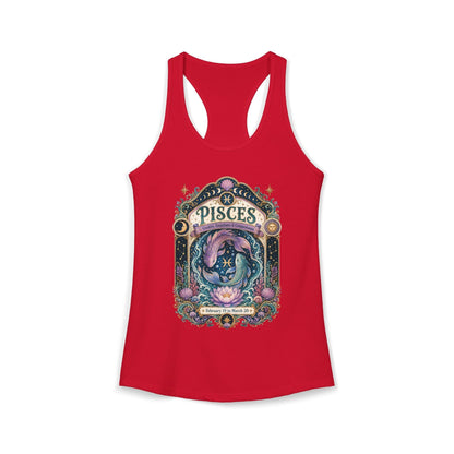 Pisces Zodiac Women's Racerback Tank – Ornate Fish Artwork