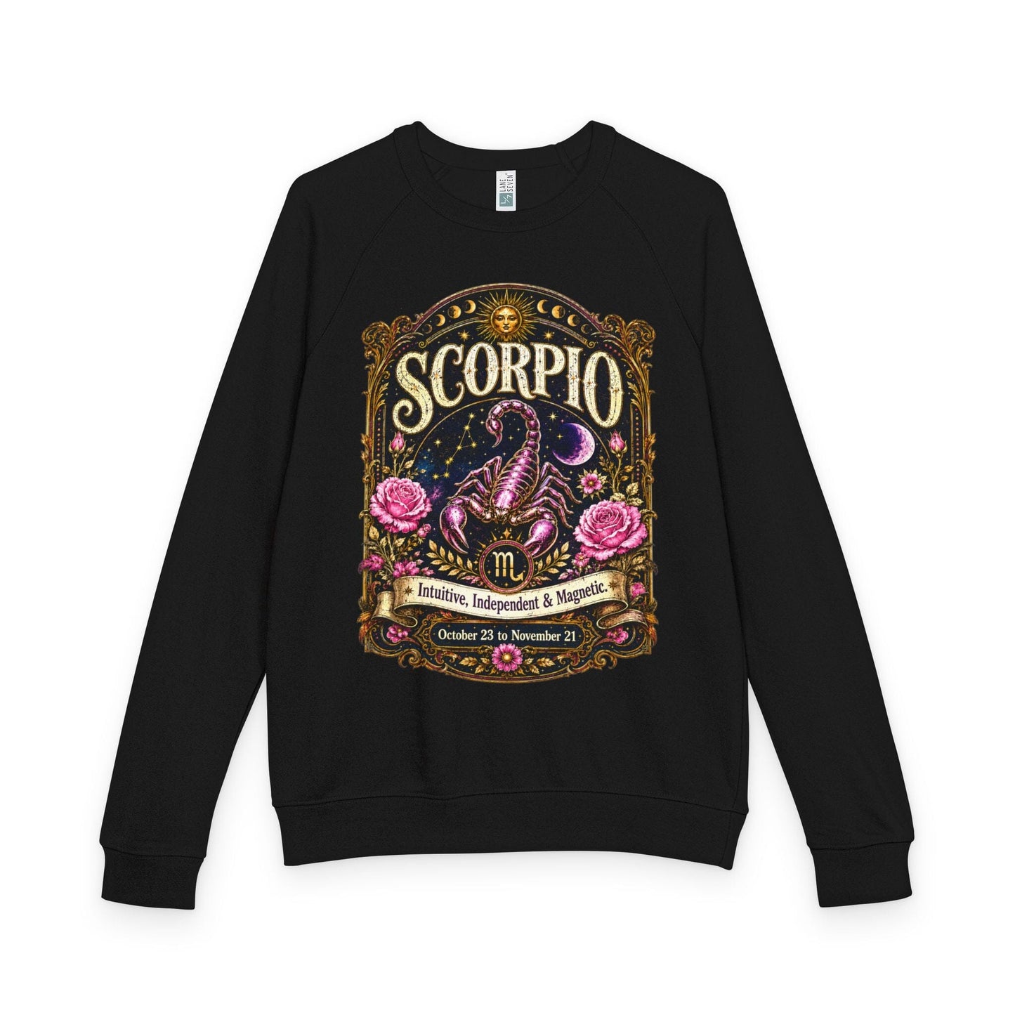 Scorpio Zodiac Raglan Sweatshirt – Ethereal Scorpion Artwork