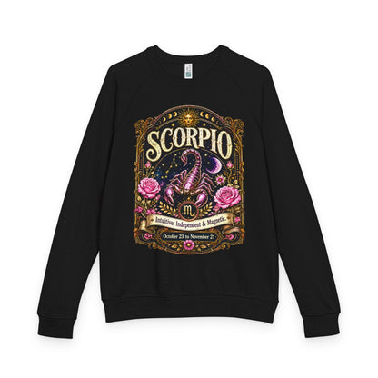 Scorpio Zodiac Raglan Sweatshirt – Ethereal Scorpion Artwork