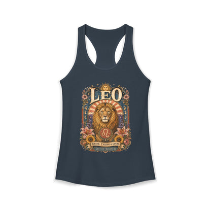 Leo Zodiac Women's Racerback Tank – Ornate Lion Artwork