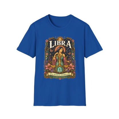 Libra Zodiac Softstyle T-Shirt – Celestial Scales Artwork