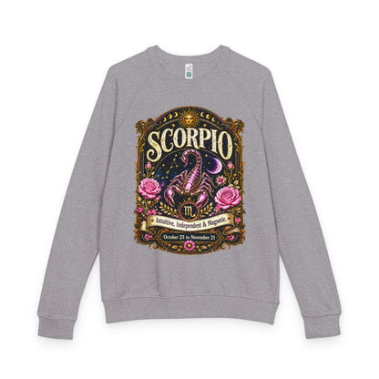 Scorpio Zodiac Raglan Sweatshirt – Ethereal Scorpion Artwork