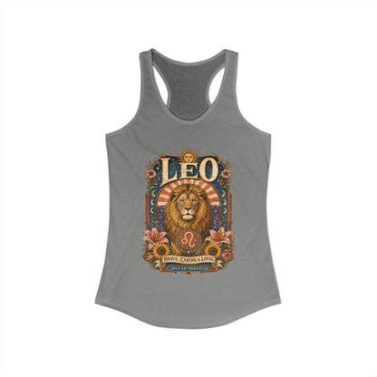 Leo Zodiac Women's Racerback Tank – Ornate Lion Artwork