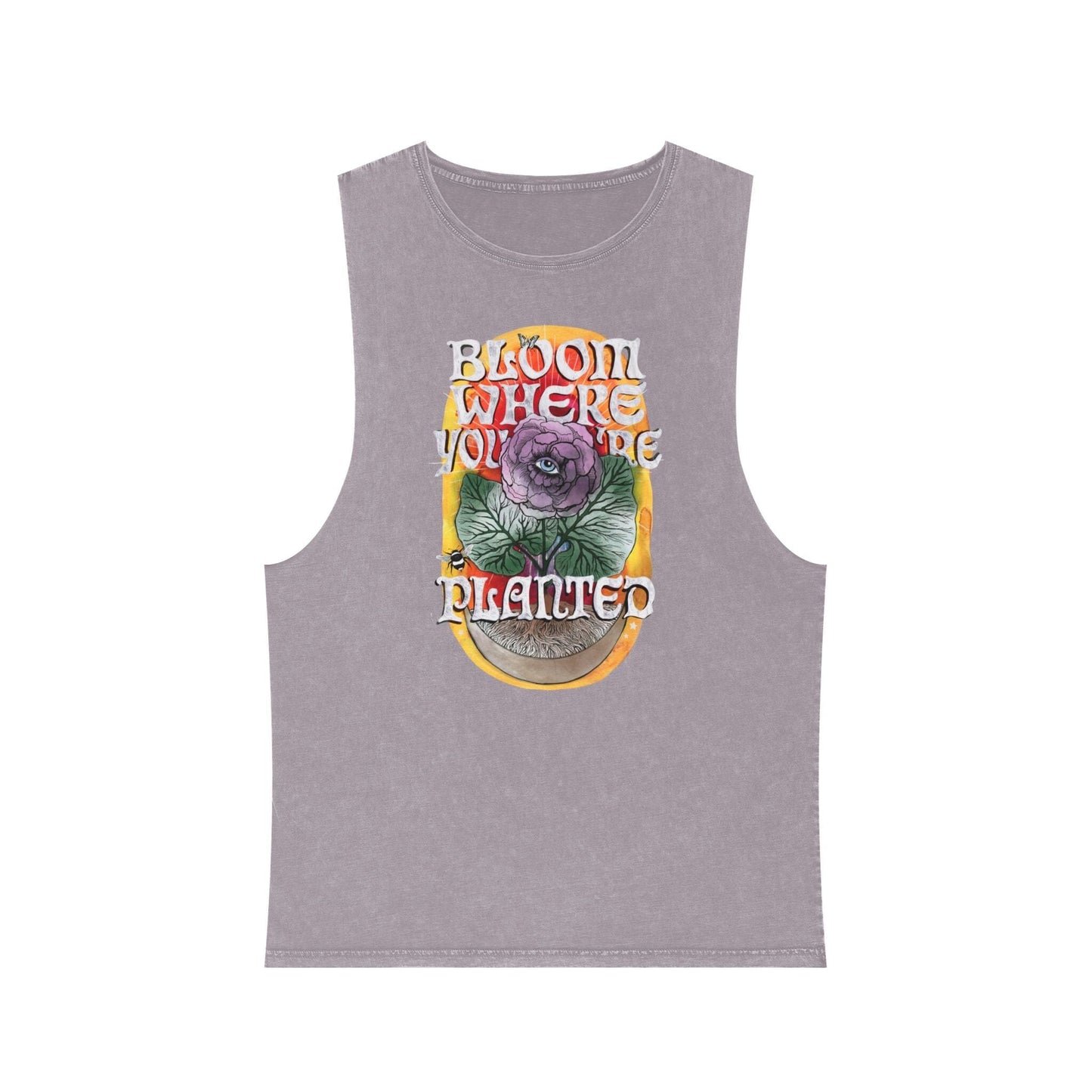 Bloom Where You Are Planted - Unisex Stonewash Tank Top