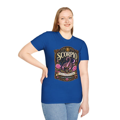 Scorpio Zodiac Softstyle T-Shirt – Celestial Scorpion Artwork