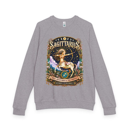 Sagittarius Zodiac Raglan Sweatshirt – Ethereal Archer Artwork