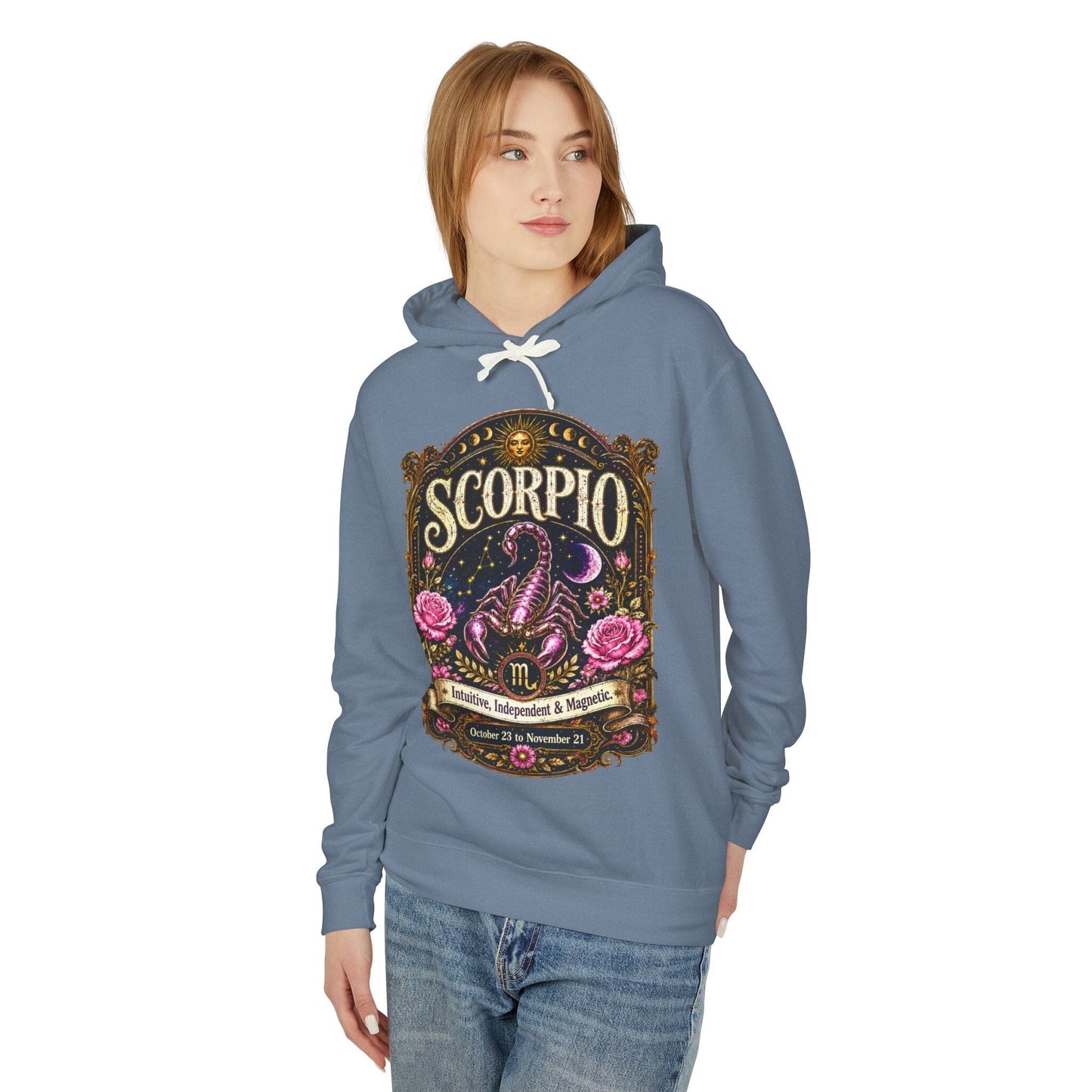 Scorpio Zodiac Hooded Sweatshirt – Enchanted Scorpion Artwork