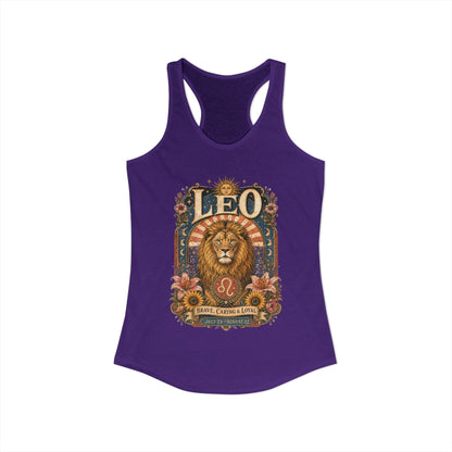 Leo Zodiac Women's Racerback Tank – Ornate Lion Artwork