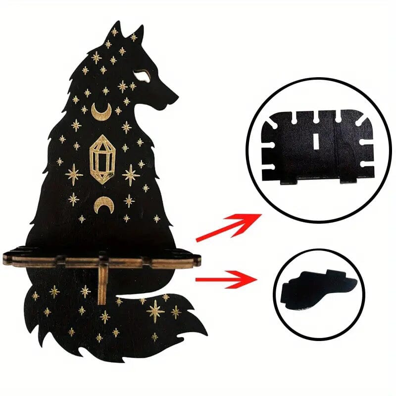 Wolf Wooden Floating Altar Shelf