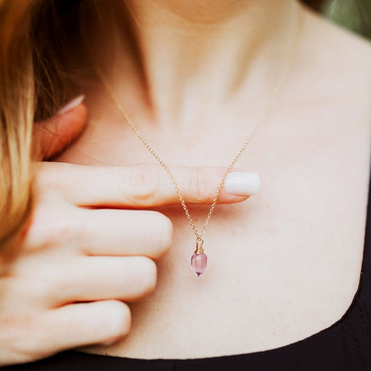 Pike Necklace | Pink Amethyst Pendant Necklace