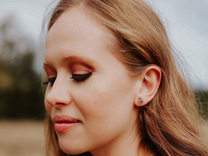 Marquis Labradorite Stud Earrings | Wire Wrapped Gemstone Studs