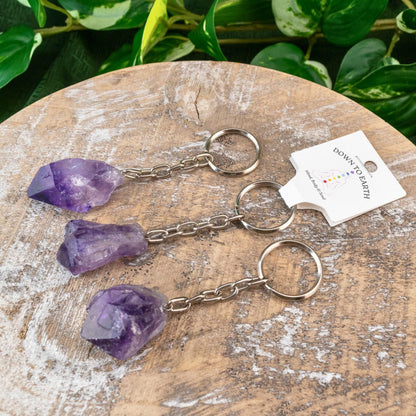 Raw Crystal Keychain | Natural Crystal Point